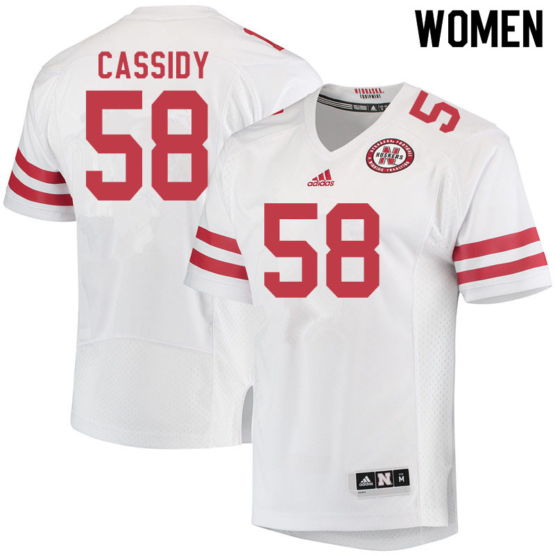 Women #58 Chris Cassidy Nebraska Cornhuskers College Football Jerseys Sale-White - Click Image to Close